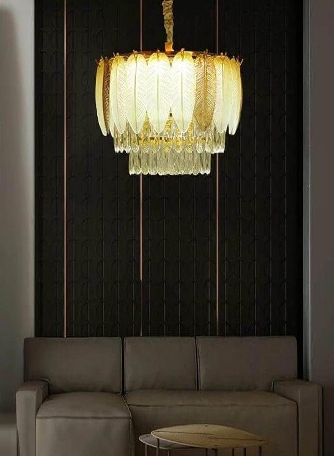 Cruv Chandelier for Living Room Modern Ceiling Light Jhumar for Hall Light for Living Room and Hall Round Jhoomer Show Lights for Home Decoration Ceiling (500 mm) - Image 3