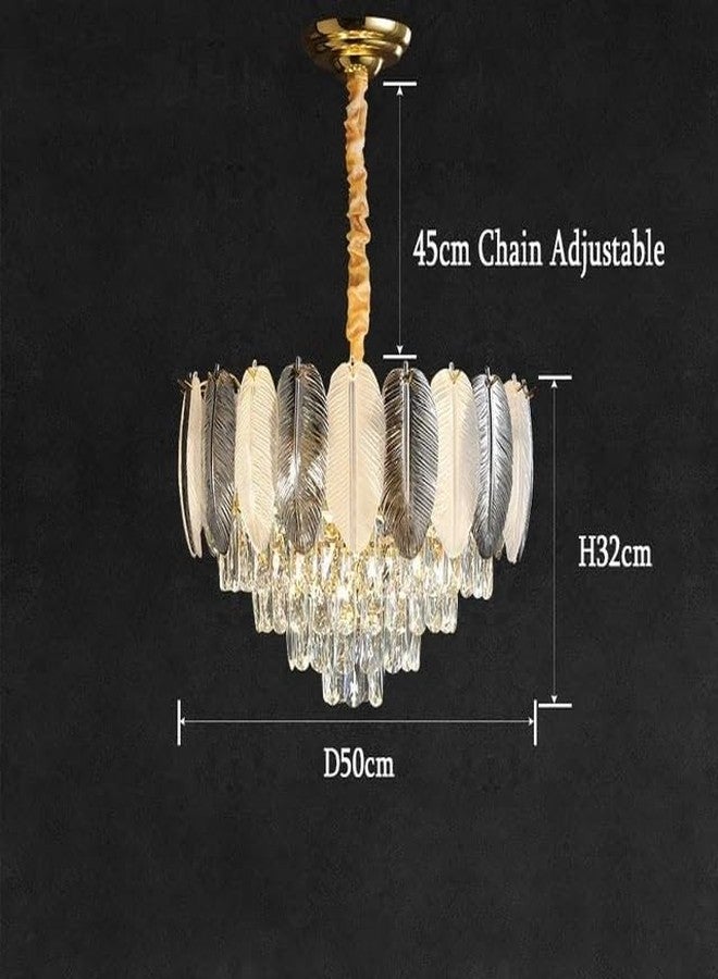 Cruv Chandelier for Living Room Modern Ceiling Light Jhumar for Hall Light for Living Room and Hall Round Jhoomer Show Lights for Home Decoration Ceiling (500 mm) - Image 4