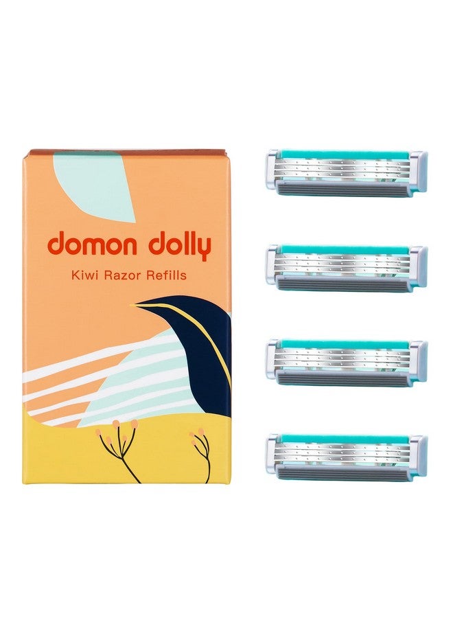 JANECC Anecc Domon Dolly Refills Razors For Women 3Bladed Razor Cartridge Refills 4 Count Green Ydndt01 1*0.5*0.3 - Image 2