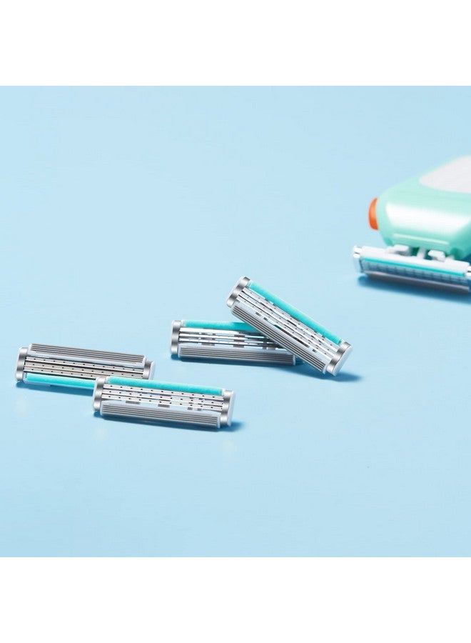 JANECC Anecc Domon Dolly Refills Razors For Women 3Bladed Razor Cartridge Refills 4 Count Green Ydndt01 1*0.5*0.3 - Image 5