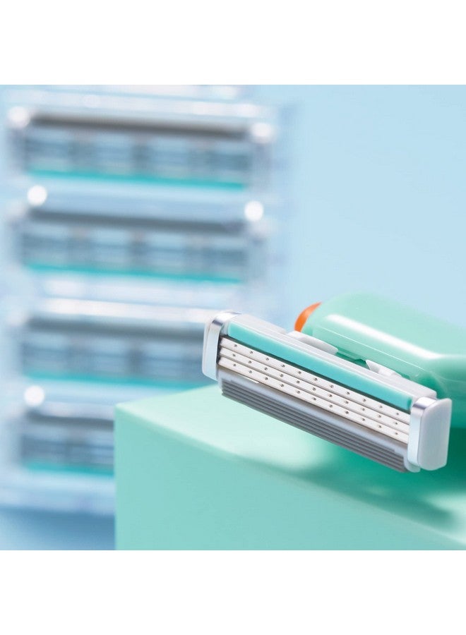 JANECC Anecc Domon Dolly Refills Razors For Women 3Bladed Razor Cartridge Refills 4 Count Green Ydndt01 1*0.5*0.3 - Image 4