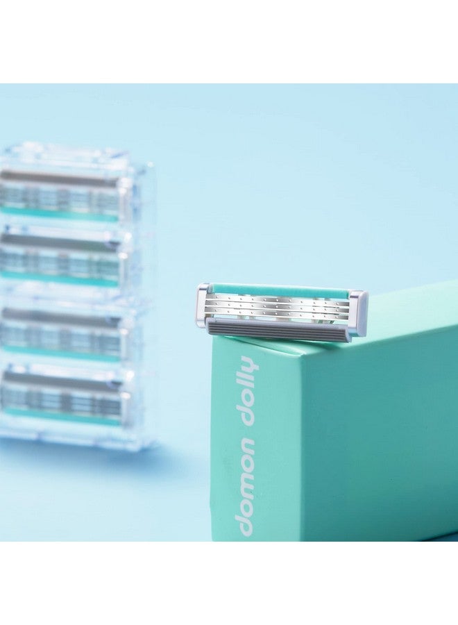 JANECC Anecc Domon Dolly Refills Razors For Women 3Bladed Razor Cartridge Refills 4 Count Green Ydndt01 1*0.5*0.3 - Image 3