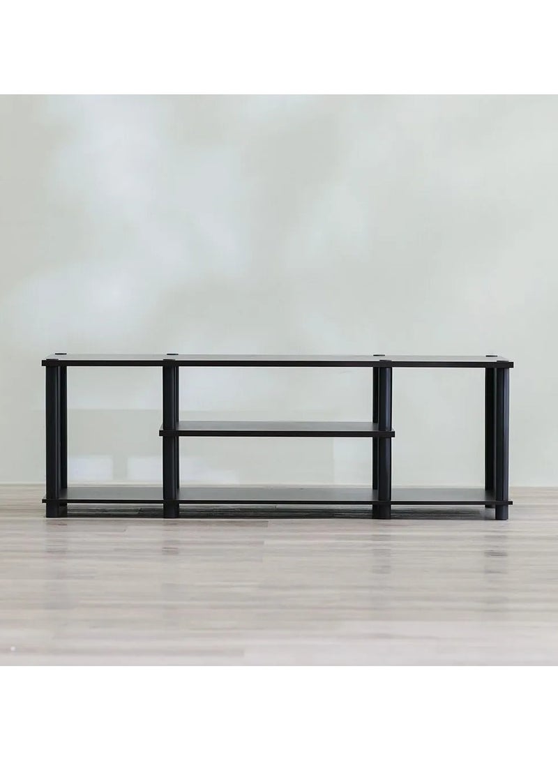 DANUBE HOME Torkay TV Cabinet For Up To 32 Inches TV With Storage Entertainment Modern Design Wall Unit Furniture Wooden TV Stand For Living Room Bedroom TV Unit Rack L120xW40xH40.5cmDark Brown  - Image 3