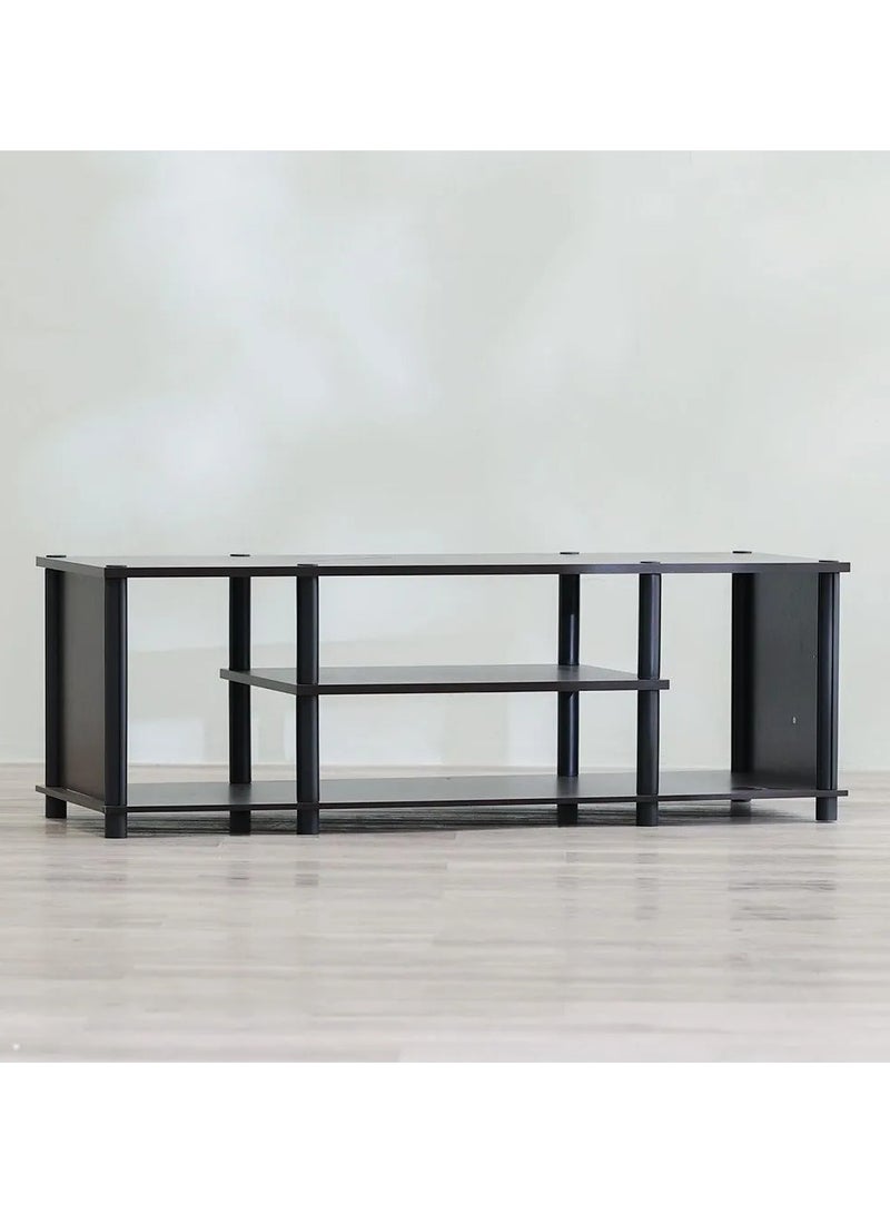 DANUBE HOME Torkay TV Cabinet For Up To 32 Inches TV With Storage Entertainment Modern Design Wall Unit Furniture Wooden TV Stand For Living Room Bedroom TV Unit Rack L120xW40xH40.5cmDark Brown  - Image 4