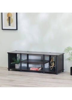 DANUBE HOME Torkay TV Cabinet For Up To 32 Inches TV With Storage Entertainment Modern Design Wall Unit Furniture Wooden TV Stand For Living Room Bedroom TV Unit Rack L120xW40xH40.5cmDark Brown  - Image 2