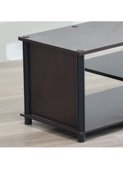 DANUBE HOME Torkay TV Cabinet For Up To 32 Inches TV With Storage Entertainment Modern Design Wall Unit Furniture Wooden TV Stand For Living Room Bedroom TV Unit Rack L120xW40xH40.5cmDark Brown  - Image 5