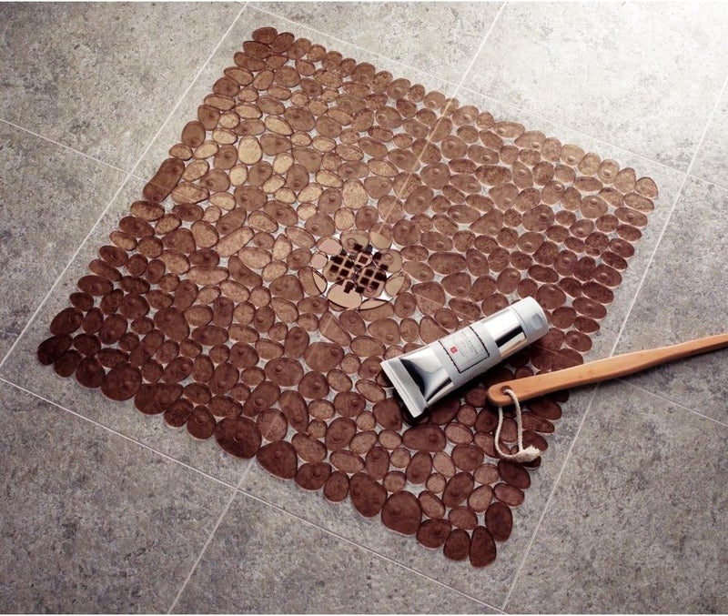 Interdesign Pebblz Non-Slip Shower Mat in Amber Brown - 22" x 22" - Image 2
