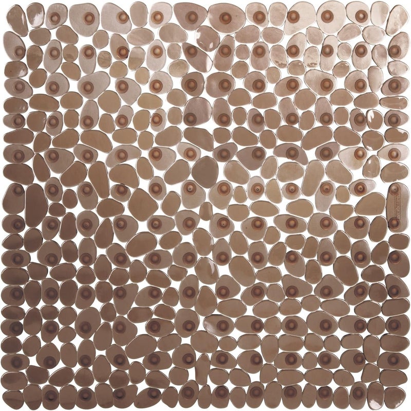 Interdesign Pebblz Non-Slip Shower Mat in Amber Brown - 22" x 22" - Image 5