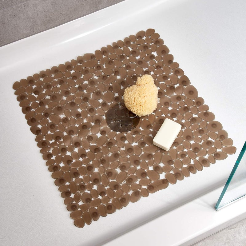 Interdesign Pebblz Non-Slip Shower Mat in Amber Brown - 22" x 22" - Image 3