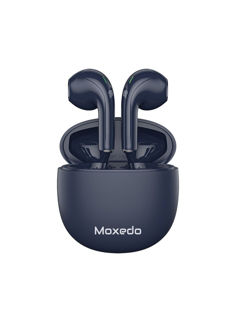 Moxedo True Wireless Earbuds S6 Bluetooth 5.3 7 Hours Playing Time 300 mAh Charging Case (Blue) - Image 1