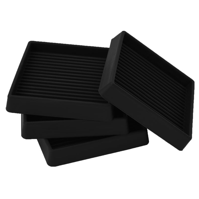 Jayen 3X3 Square Rubber Furniture Caster Cups Anti-Sliding Furniture Pads Bed Stopper Floor Protectors With Grip - Protect Any Flooring - Image 1