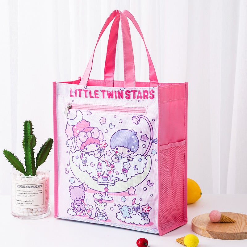 Dual Layer A4 Art Case Cute Cartoon Student Carry Bag Waterproof Gemini 5 (inner lining) 