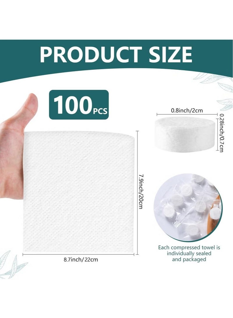 Fasola 100 Pieces Compressed Towels Portable Disposable Mini Compressed Coin Tissue Toilet Paper Tablets for Travel, Camping, Hiking, Sport, Beauty Salon, Home Hand Wipes  - Image 2