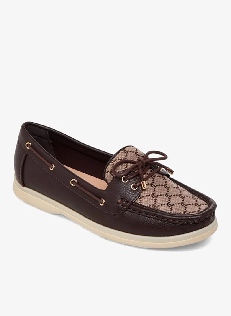 Le Confort Women Monogram Detail Slip-On Moccasins