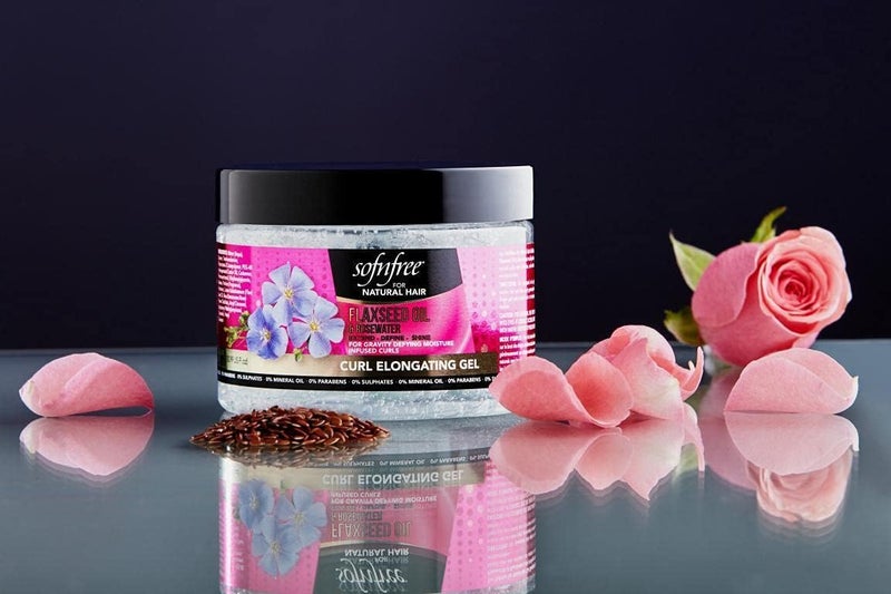 SOFNFREE Sofn'Free Curl Elongating Gel with Flaxseed Oil & Rosewater - Curl Elongator for Natural Coils and Waves - Moisturizing Hair and Scalp Treatment, 11 Fl Oz (Pack of 1) - Image 3