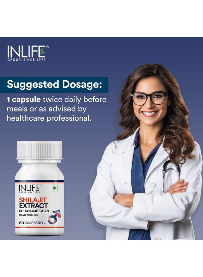 Inlife مكمل مستخلص شيلاجيت النقي من INLIFE للرجال | القوة والقدرة على التحمل، 500 ملغ - 60 كبسولة نباتية - Image 3