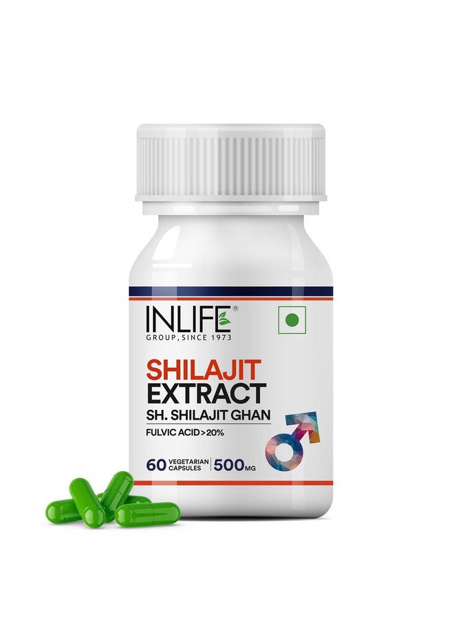 Inlife مكمل مستخلص شيلاجيت النقي من INLIFE للرجال | القوة والقدرة على التحمل، 500 ملغ - 60 كبسولة نباتية - Image 1