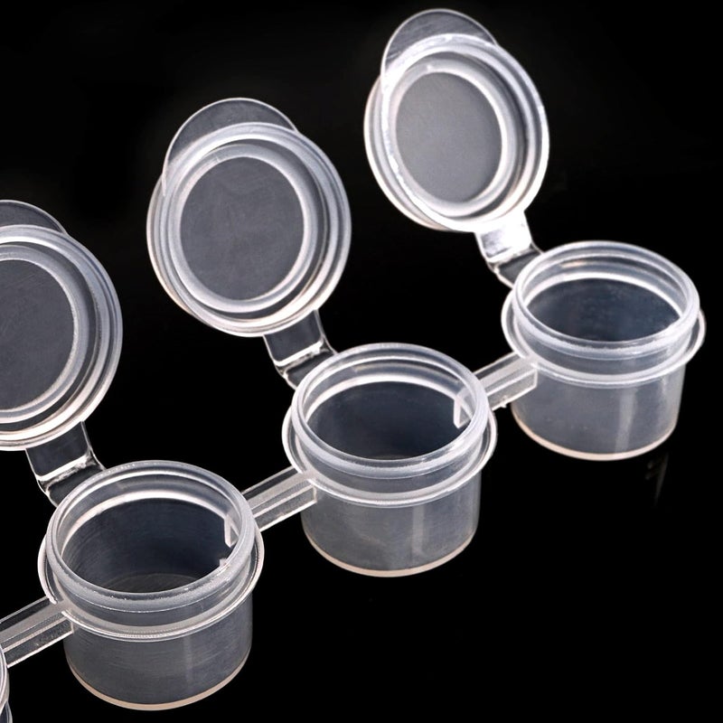 ZEAYEA 100 Strips 600 Pots Paint Pots Strips, 2ml/ 0.07 oz Empty Paint Cup Pots with Lids, Arts Crafts Plastic Storage Containers for Classrooms Schools Paintings Art Summer Camps - Image 5