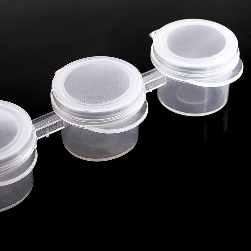 ZEAYEA 100 Strips 600 Pots Paint Pots Strips, 2ml/ 0.07 oz Empty Paint Cup Pots with Lids, Arts Crafts Plastic Storage Containers for Classrooms Schools Paintings Art Summer Camps - Image 3