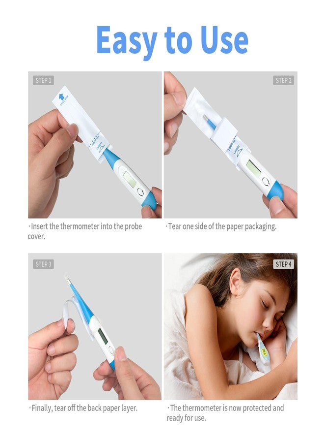 Boncare Thermometer Covers Disposable - 100 Pcs Probe Covers for Digital Thermometers, Can be Used for Oral, Rectally or Underarm - Image 4