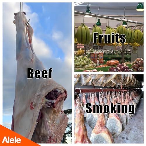 Alele Stainless Steel Heavy Duty Butcher Hooks - 8Inch Meat Processing Tool for Hanging, Smoking, Drying (4 Pack) - Image 5