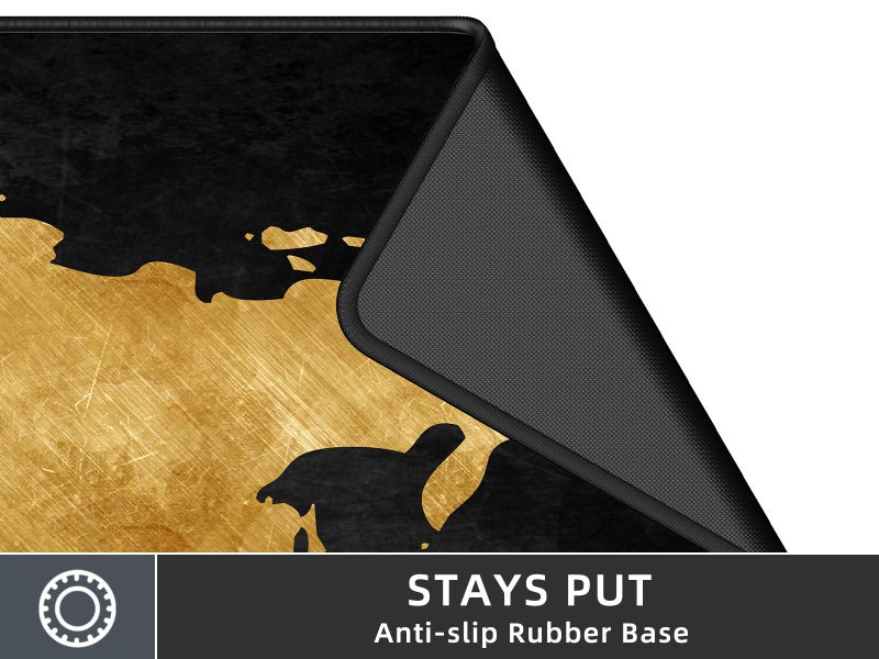Rinaze Mouse Pad Desk Mat, Multifunctional Large Gaming Mousepad, Office Desk Pad with Washable Durable Design, Keyboard Pad in Black World Map - Image 4