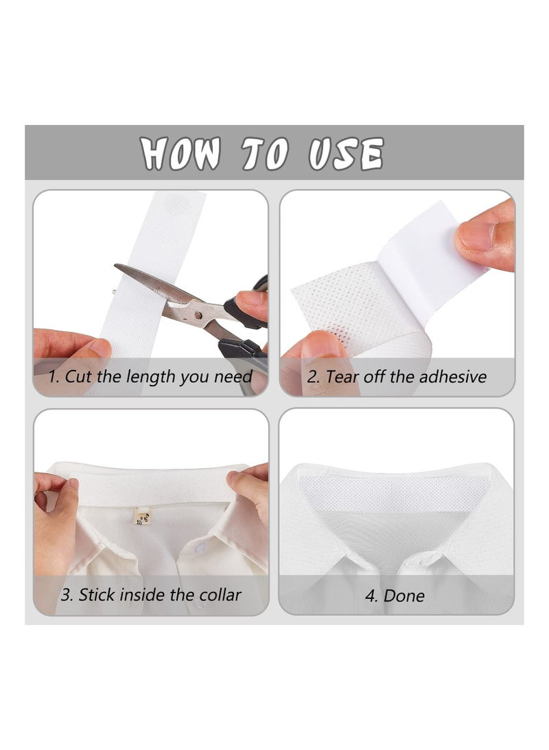 XiuWoo Sweat Pads Collar Protector, Disposable Shirt Tape, 2 Rolls for Hat Self Adhesive Invisible Neck Liner Tape Patches Protector Against Stain - Image 4