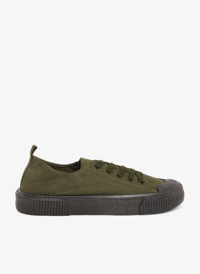 Styli Men Olive Green Canvas Sneakers