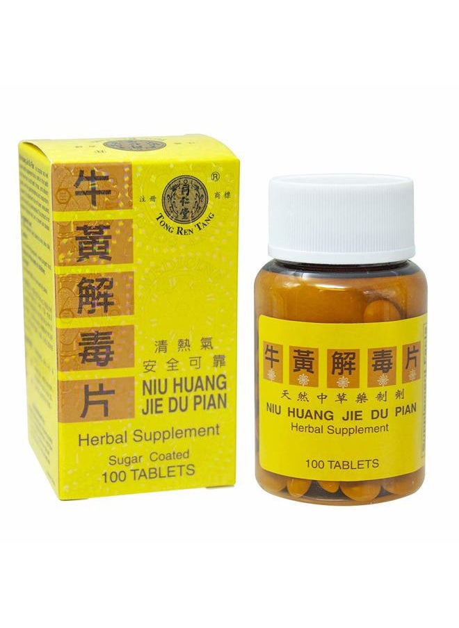 Solstice Medicine Company Tong Ren Tang NIU Huang Jie Du Pian, 100 Tablets  - Image 1