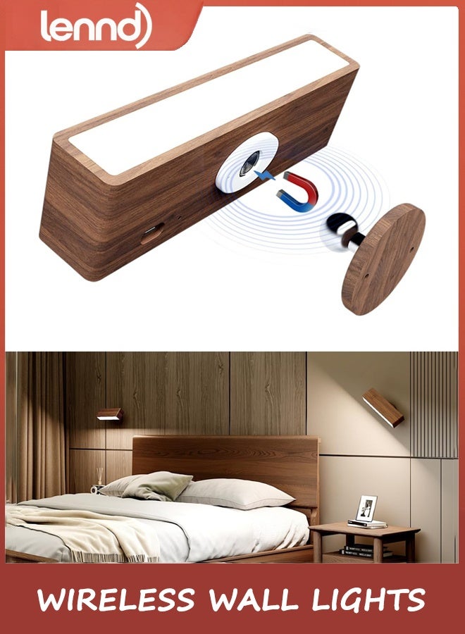 LENND Wall Sconces Rechargeable,Wireless Wall Lights Indoor,Wall Mounted Lamp with Touch Control Dim 360°Rotation, Cordless Stick On Wall Light for Bedroom Reading Bedside Living Room(1 Pack) - Image 1