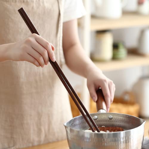 Donxote 6-Pairs 16.5-Inch Wooden Cooking Chopsticks Set - Long Reusable Chopsticks for Wok Cooking, Noodle Frying, and Asian Deep-Frying - Ideal for Kitchen Use - Image 5