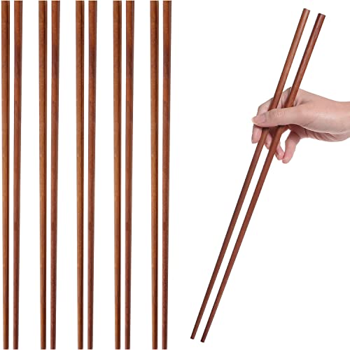 Donxote 6-Pairs 16.5-Inch Wooden Cooking Chopsticks Set - Long Reusable Chopsticks for Wok Cooking, Noodle Frying, and Asian Deep-Frying - Ideal for Kitchen Use - Image 1