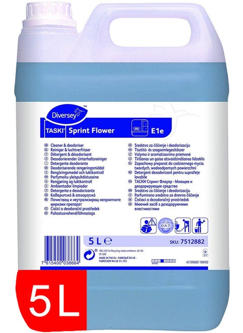 Taski Sprint Flower - Multi-Purpose Cleaner, Disinfectant & Deodoriser, 5L