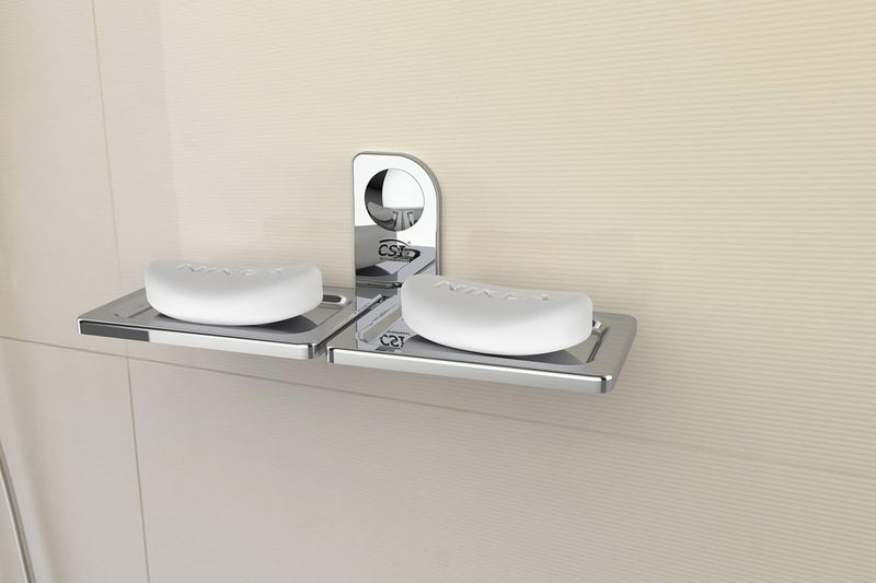 CSI INTERNATIONAL Stainless Steel Double Soap Holder for Bathroom | Rustproof Wall-Mounted Soap Dish Stand | Premium Bathroom Accessories for Shower & Sink - Pack of 1 - Image 1
