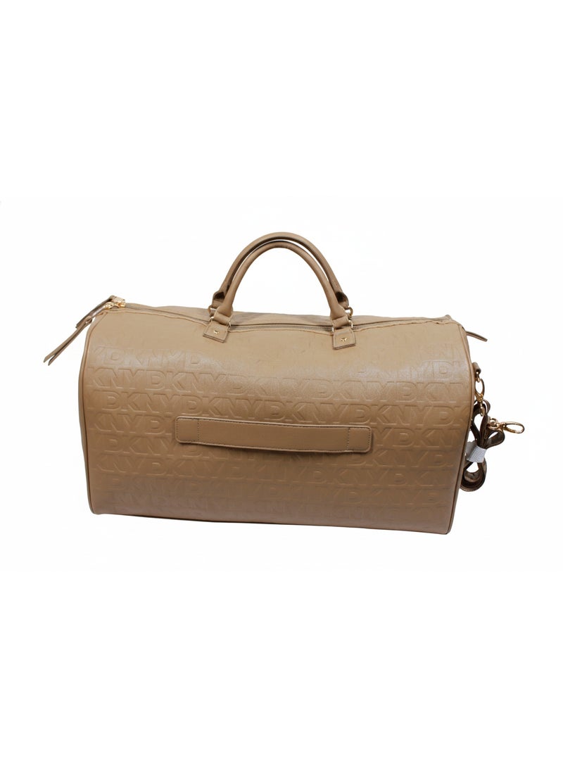 Dkny Vertical Embossed Duffle Bag for Unisex | Ultra Lightweight Wheels 2 Color Walnut - Image 2