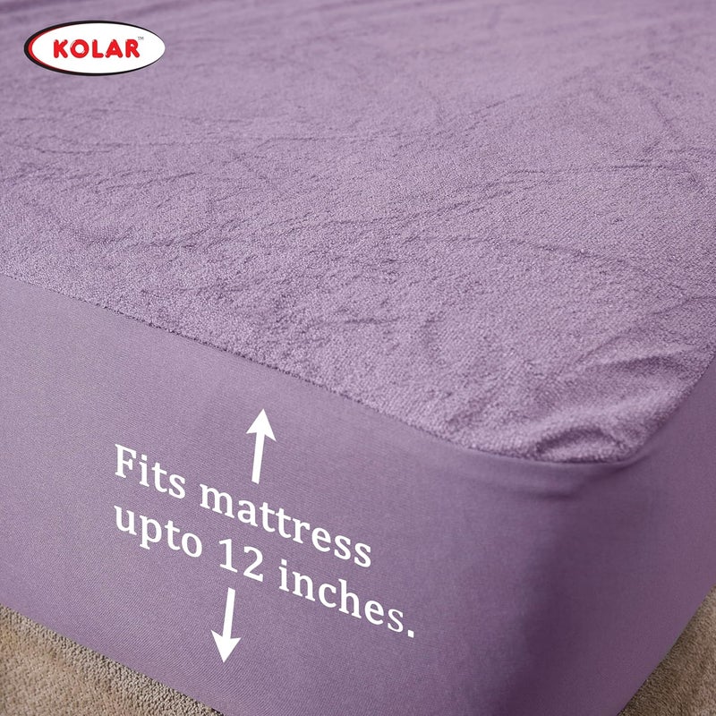 Kolar Premium Bamboo Mattress Protector 100 Water Proof Protector King Size 78x72 Inches Breathable and Hypoallergenic Ultra Soft Fitted Bed Protector Cover Lavender - Image 4