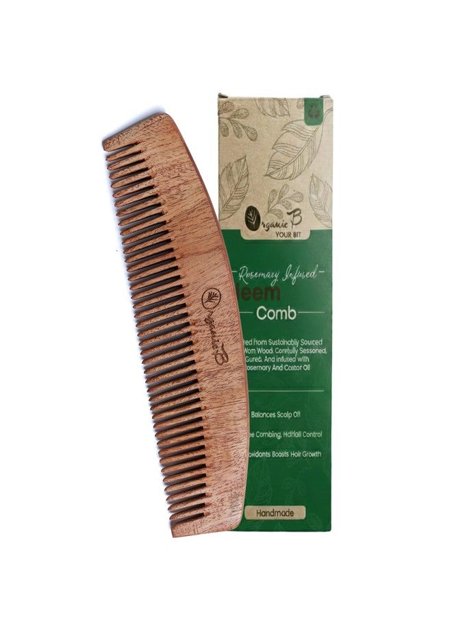 Organic B Moon Shaped Wooden Comb for Women Hair Growth - Handmade 100% Neem Wood Comb - Anti-Static, Plastic-Free, Neem Comb for Hair Growth, Pocket & Travel Friendly, Gentle Detangling - Image 1