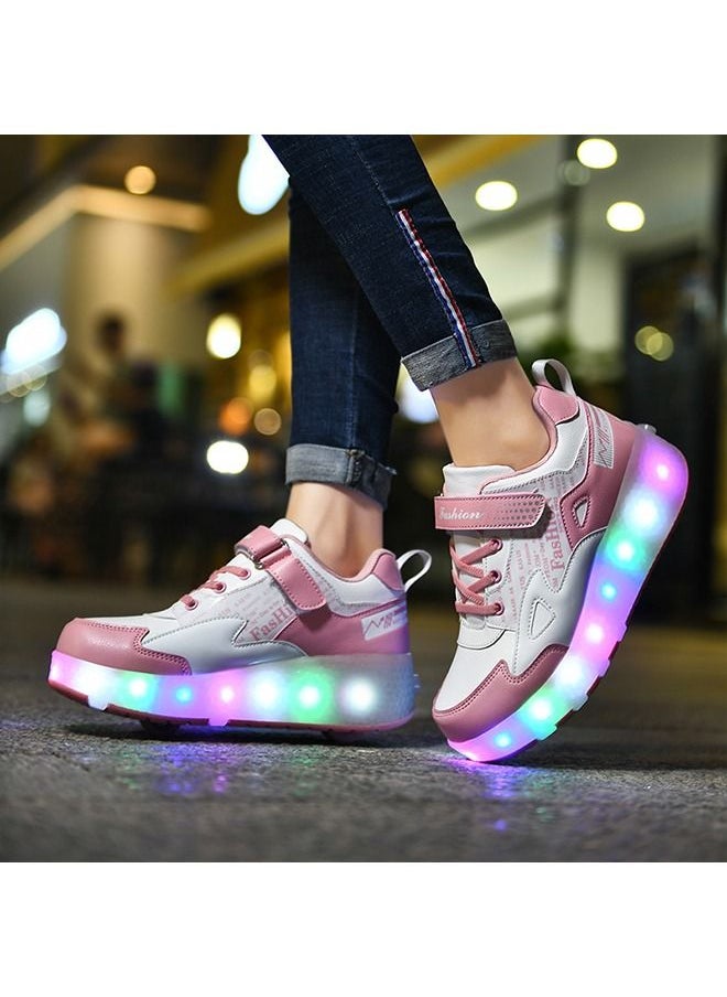 Generic Adult Two-wheel Charging Roller Skating Shoes Can Be USB Charged  - Image 5