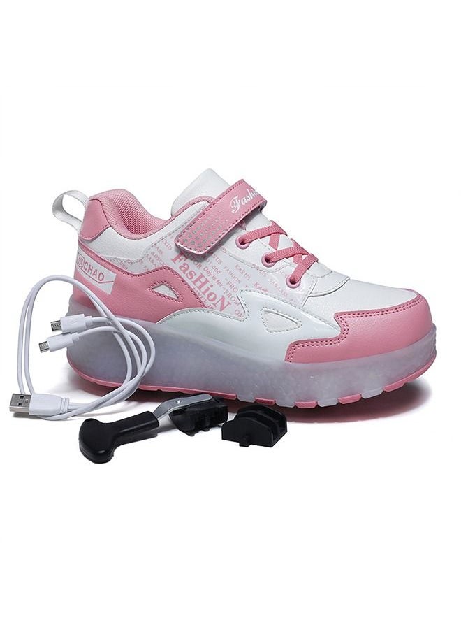 Generic Adult Two-wheel Charging Roller Skating Shoes Can Be USB Charged  - Image 3