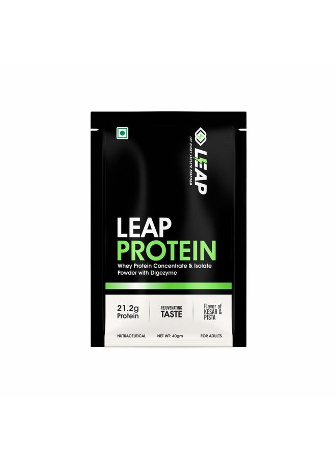 Leap Protein Whey Protein Concentrate & Isolate Powder With Digezyme - Kesar Pista Flavor (Leap Protein Sachets Pack-5) - pzsku/Z18C09BA30C15C2B02F5BZ/45/_/1728311582/dbbbdeb3-3278-46ea-aec2-54f4a06c37de