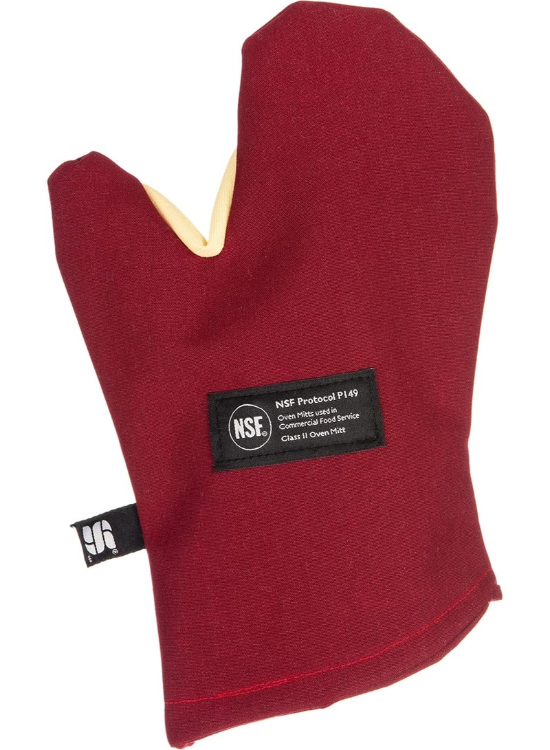 San Jamar San Jamar KT0212 Cool Touch Flame Conventional High Heat Intermittent Flame Protection up to 900°F Oven Mitt, 13 inch Length, Red  - Image 1