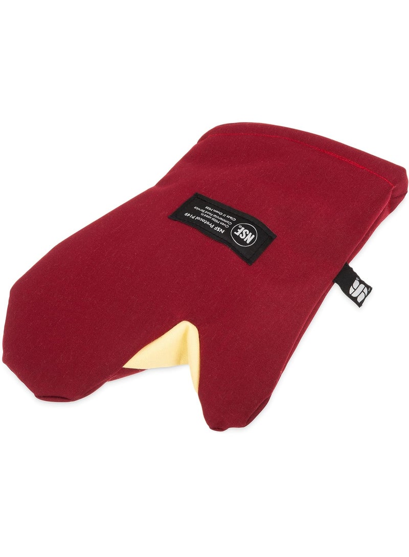 San Jamar San Jamar KT0212 Cool Touch Flame Conventional High Heat Intermittent Flame Protection up to 900°F Oven Mitt, 13 inch Length, Red  - Image 3