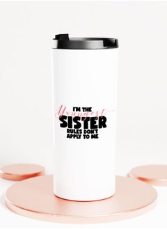 LIT White Tumbler Youngest Sister Gift Straight Tumbler Sister Present Funny Family Gifts  - Image 1