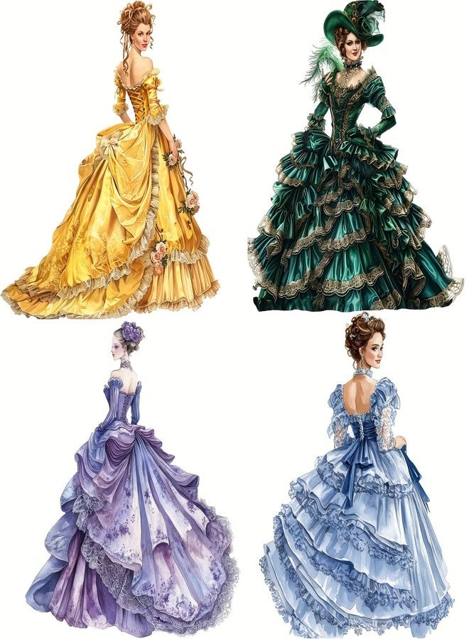 SLGIFT A Package of Creative Retro Aristocratic Palace Style Princess Dress, Vidoraya Clothing, High Quality Sticker Decoration, Handmade Diary Sticker Decoration, Travel Notebook Sticker DIY Diary Sticker - Image 5
