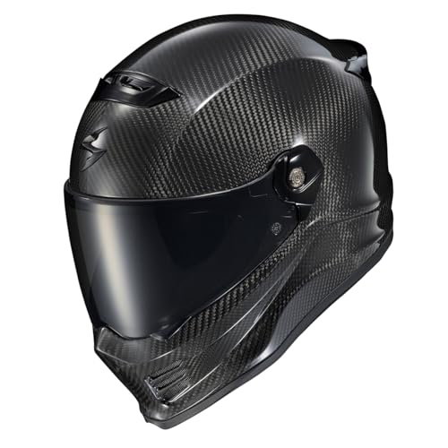 ScorpionEXO Covert FX Carbon Fiber Full Face Motorcycle Helmet Street Fighter Style Bluetooth Ready Speaker Pockets DOT ECE Solid Gloss Black Medium - Image 3