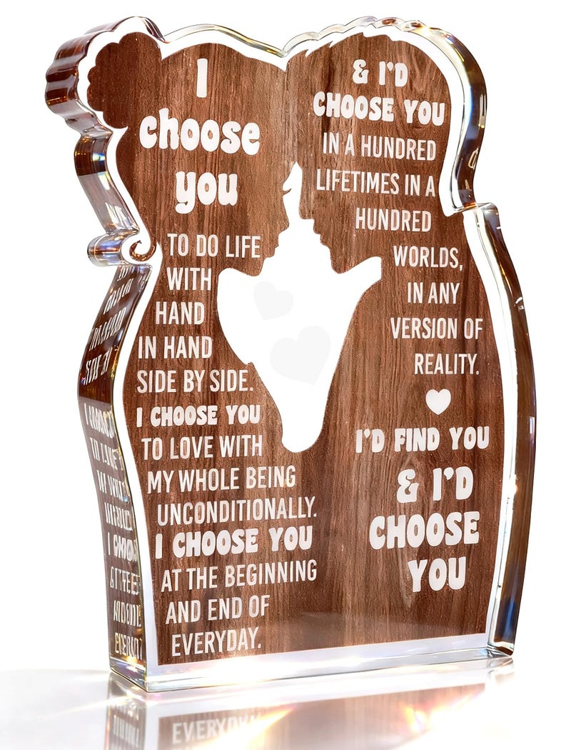 MAMAGIFTREE Valentines Day Gifts for Him Her Boyfriend Girlfriend Valentines Gifts for Wife Husband I Love You Birthday Gift to My Love Anniversary Wedding Gift for Couple Acrylic Sign Desk Decor