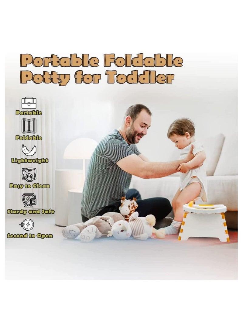 Y&D Portable Potty for Toddler Travel, Foldable Training Seat Boys Girls, Collapsible Potty, Chair Home, Car, Outdoor Picnic, Beach, With 30 Disposable Bags  - Image 4