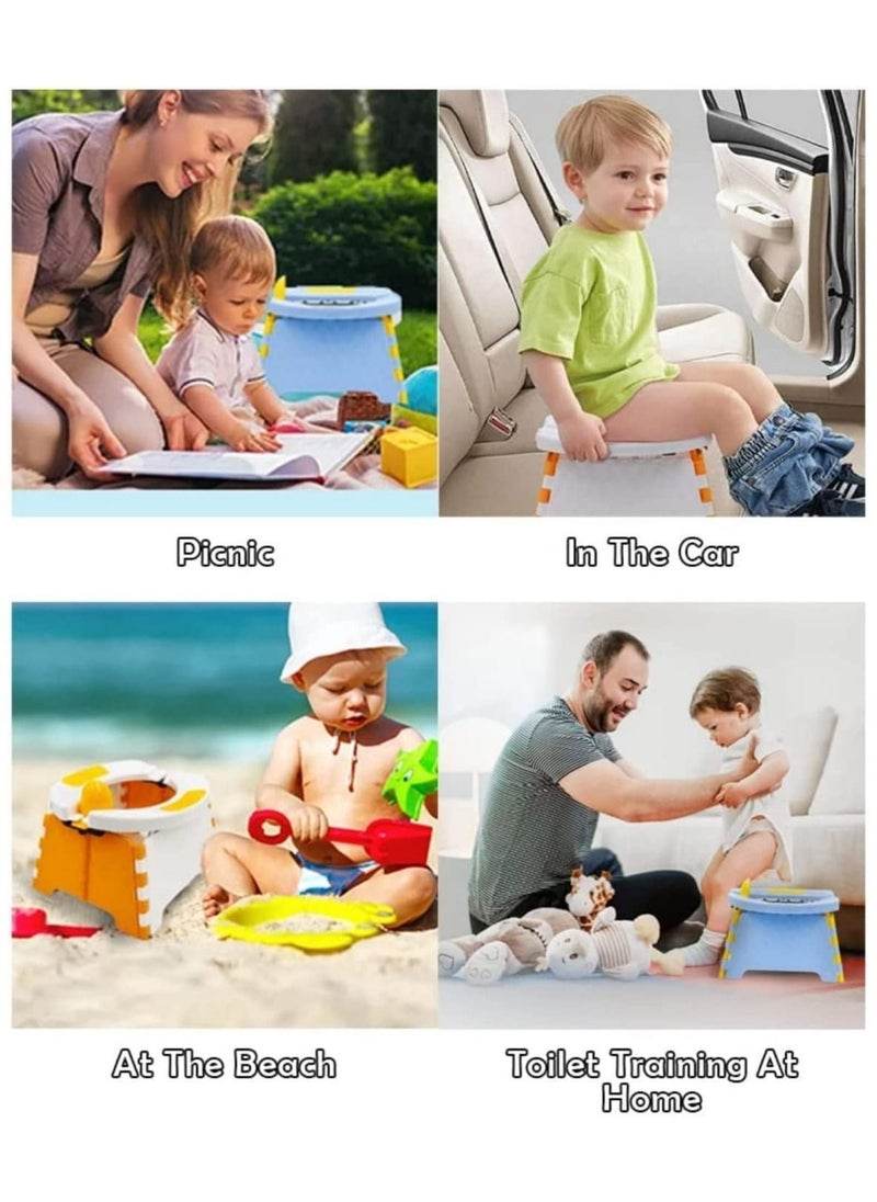 Y&D Portable Potty for Toddler Travel, Foldable Training Seat Boys Girls, Collapsible Potty, Chair Home, Car, Outdoor Picnic, Beach, With 30 Disposable Bags  - Image 5