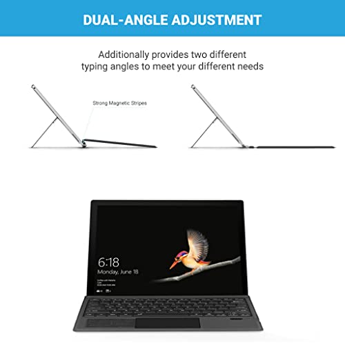 Concept Kart TECPHILE Bluetooth Keyboard Case for Microsoft Surface Pro 7 Plus (2021) / Pro 7 / Pro 6 / Pro 5 / Pro 4 / Pro 3 — Smart Touchpad, Rechargeable Battery, USB-C Charging, Magnetic Detachable Design - Image 4