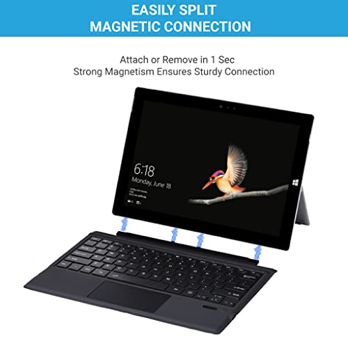 Concept Kart TECPHILE Bluetooth Keyboard Case for Microsoft Surface Pro 7 Plus (2021) / Pro 7 / Pro 6 / Pro 5 / Pro 4 / Pro 3 — Smart Touchpad, Rechargeable Battery, USB-C Charging, Magnetic Detachable Design - Image 3